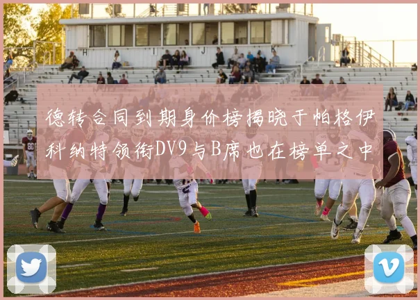 德转合同到期身价榜揭晓于帕格伊科纳特领衔DV9与B席也在榜单之中